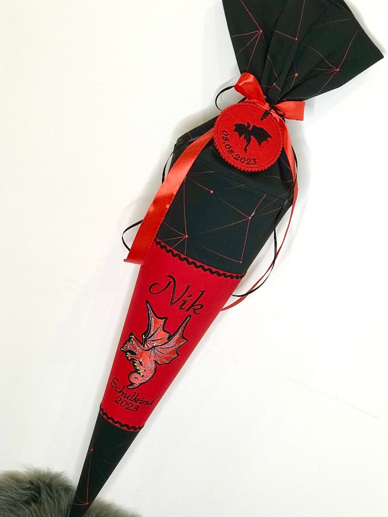 - Schultüte aus Stoff Drache passend zum Ranzen Dragon Drako