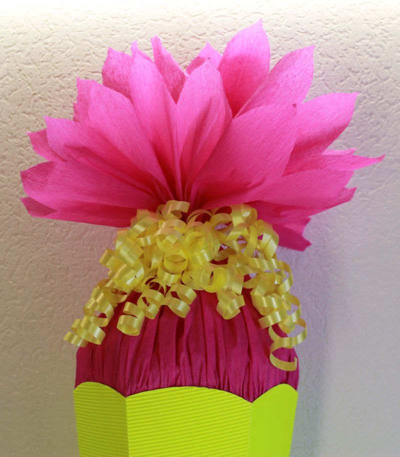  - Schultüte Zuckertüte Rohling zum selbst verzieren Rohling 70 75 80 85 90 100 cm für Mädchen HANDARBEIT leuchtgelb pink