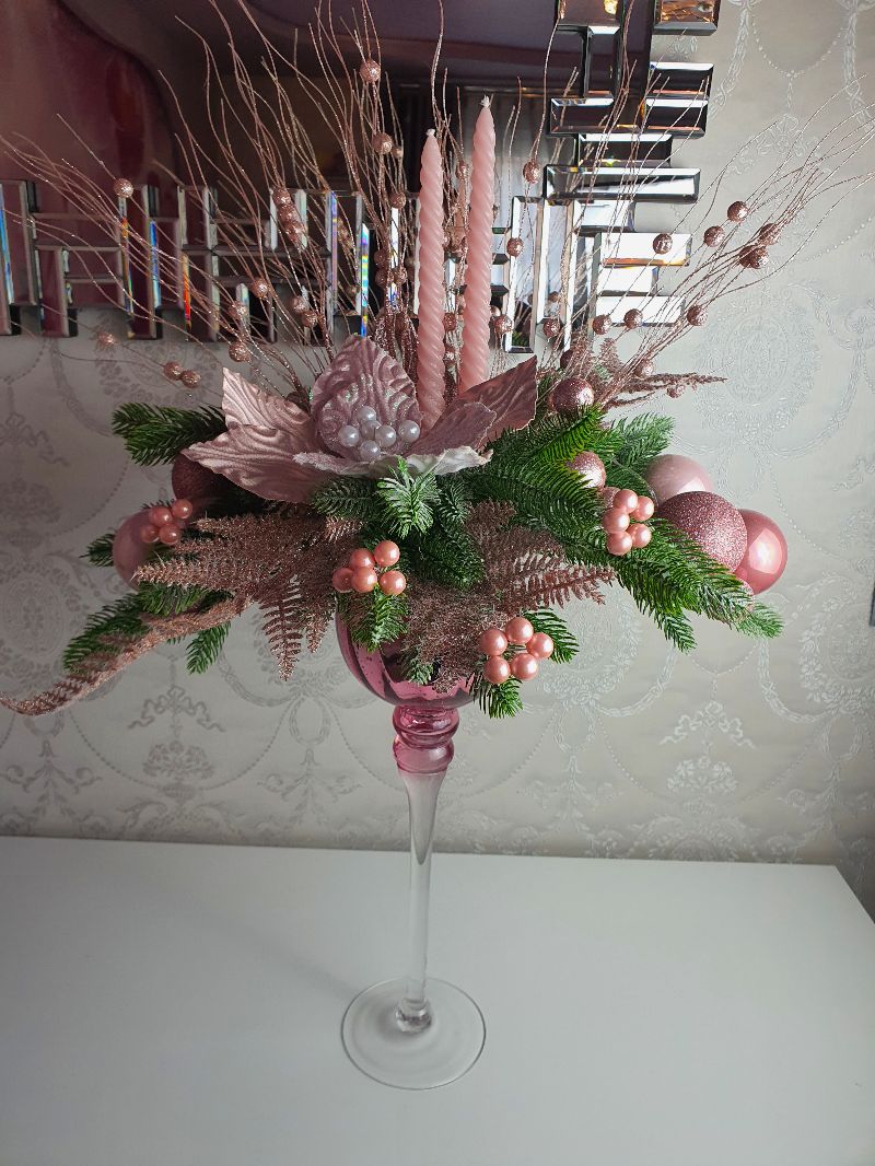  - Windlicht Pokal Teelichthalter Weihnachtsdeko Weihnachtsvase Weihnachtskerzenhalter Geschenk Mitbringsel Künstliche Floristik (Kopie id: 100333896)