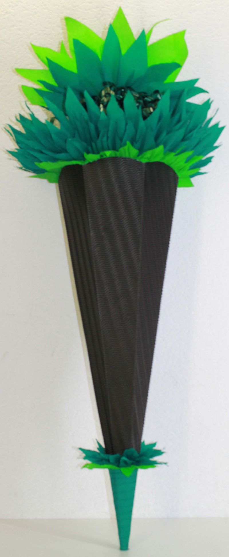  - Schultüte Zuckertüte Rohling zum selbst verzieren Rohling 70 75 80 85 90 100 cm / 1m für Jungen HANDARBEIT moosgrün schwarz grün