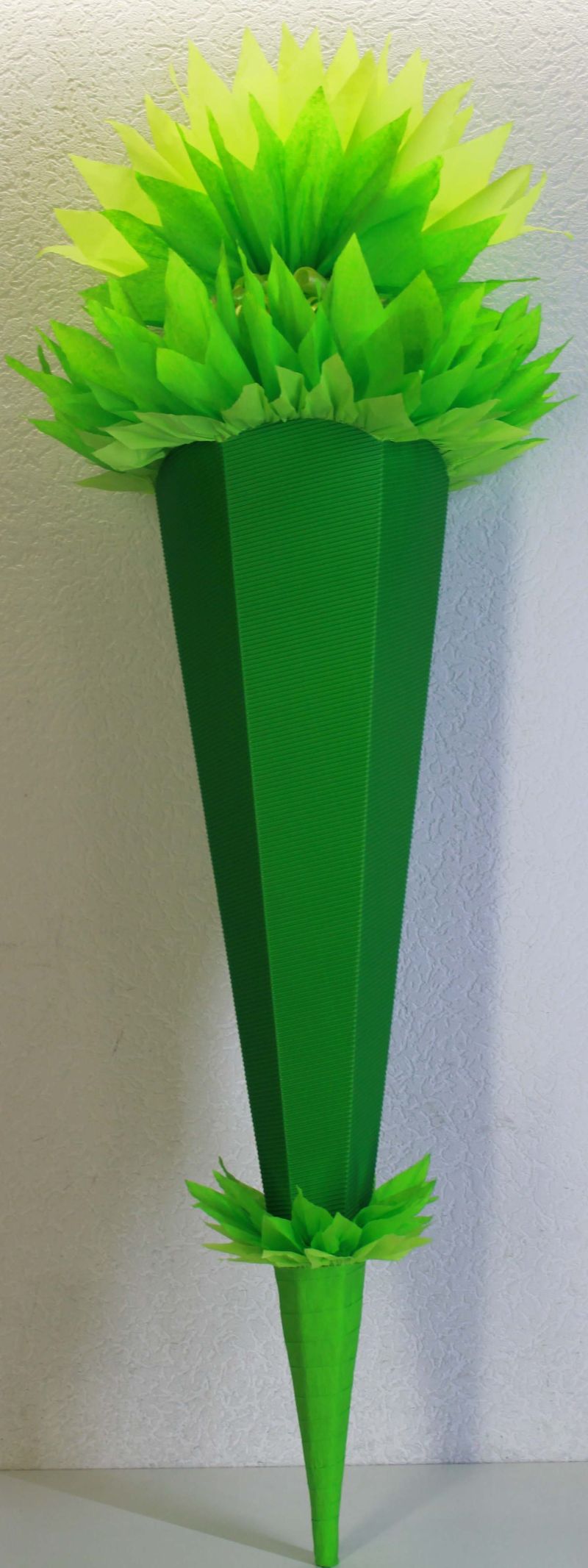  - Schultüte Zuckertüte Rohling zum selbst verzieren Rohling 70 75 80 85 90 100 cm / 1m für Jungen HANDARBEIT grün hellgrün