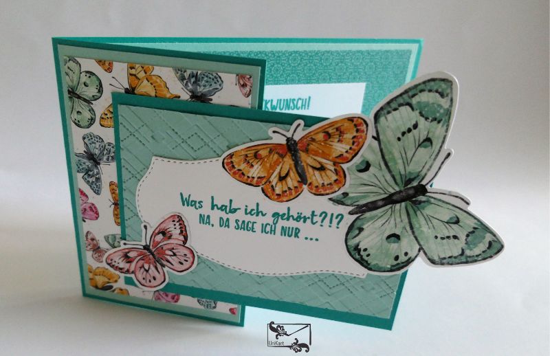  - Besonders geformte Glückwunschkarte zum Geburtstag Stampin up! Mit Schmetterlingen