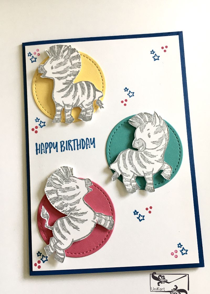  - 3D Kinder Glückwunschkarte Geburtstagskarte Handgefertigt mit Stampin Up Produkten 