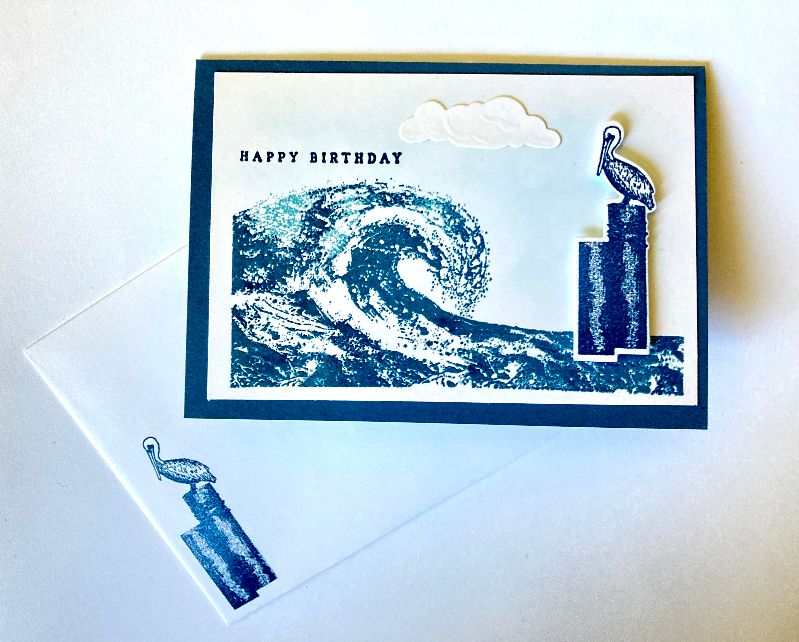  - Maritime Geburtstagskarte Handmade aus Stampin up Karton gebastelt , mit Grußtext
