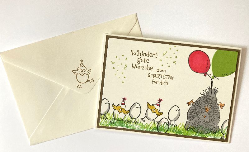  - Geburtstagskarte Karte Glückwunschkarte Eier, Huhn Stampin'up  Handgefertigt 