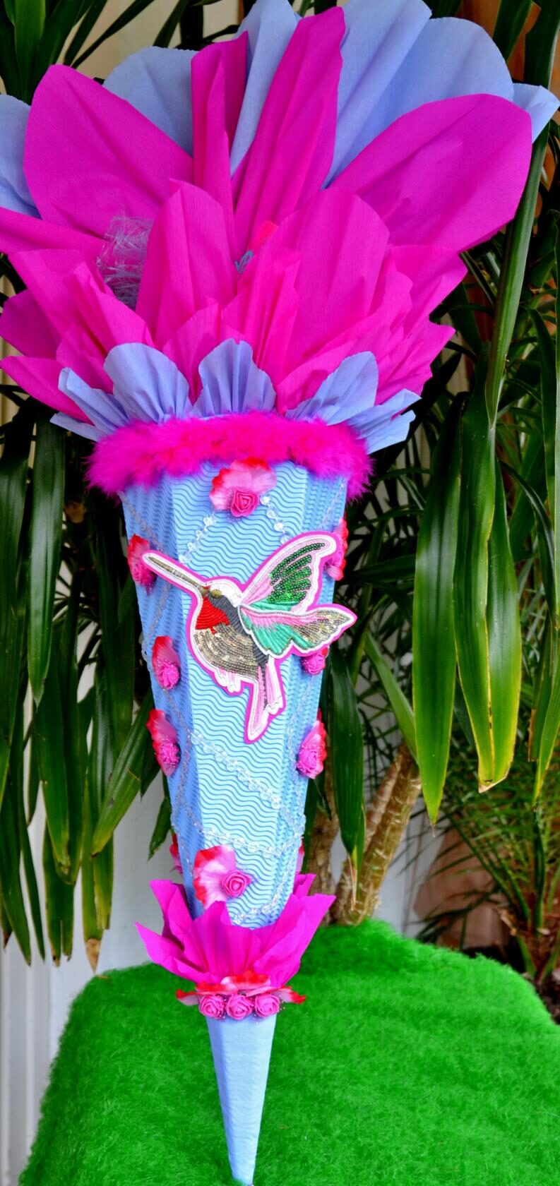  -  Schultüte Kolibri   Zuckertüte für Mädchen Blumen