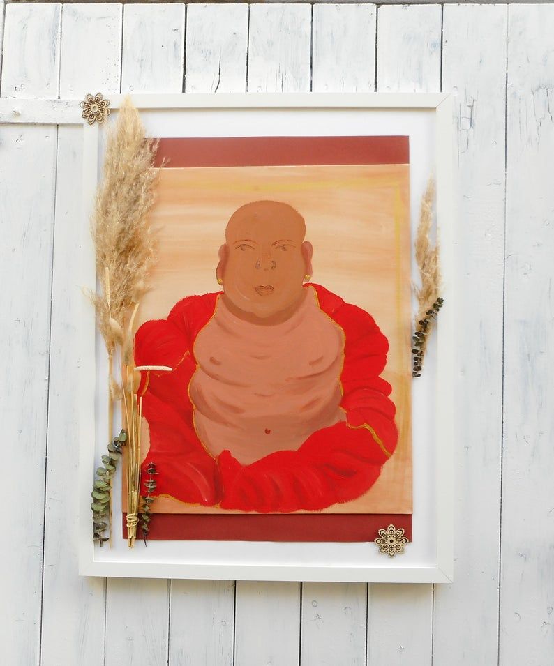  - Wand Bild, Buddha, handgemalt, Wanddekoration
