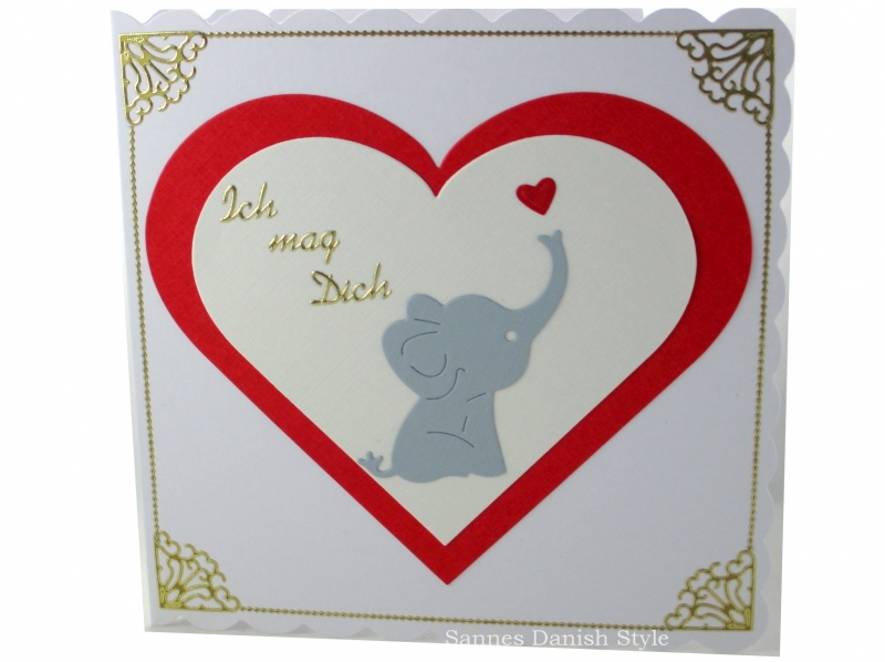  - Grußkarte Baby Elefant, Liebeskarte, Freundschaftskarte, Geburtstagsgrüße,  ca. 15 x 15 cm