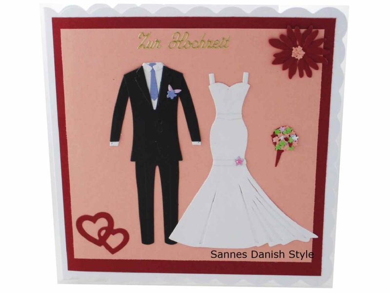  - Hochzeitskarte, Glückwunschkarte für das glückliche Brautpaar , schöne Karte zur Hochzeit für Braut und Bräutigam , ca. 15 x 15 cm
