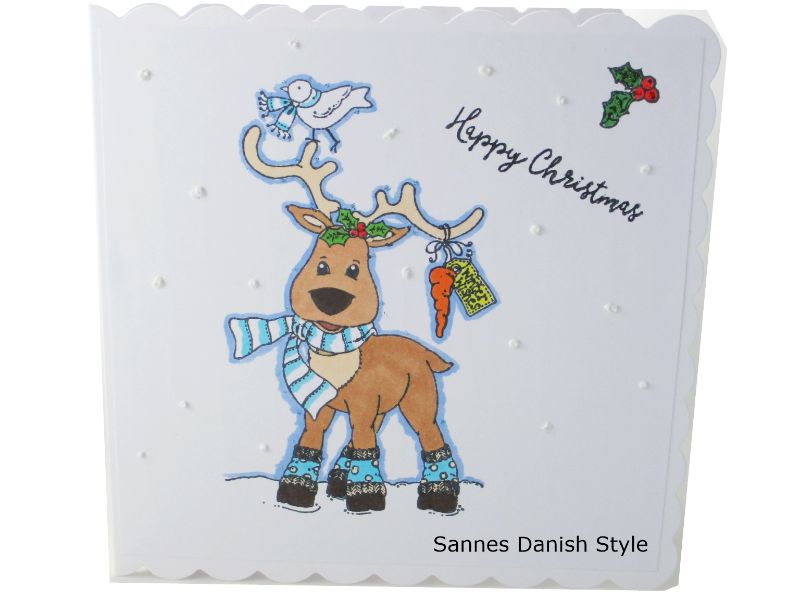 - Happy Christmas, Weihnachten, Weihnachtsgrüße mit Rentier, Weihnachtsgrüße, gleich kaufen, die Karte ist ca. 15 x 15 cm