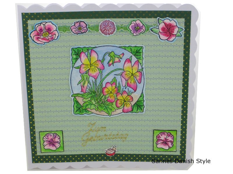  - 3D Geburtstagskarte, Aquarellblumen, Glückwünsche mit Blumen, Blumengruß für die Frau, schöne Blumen, die Karte ist 15 x 15 cm