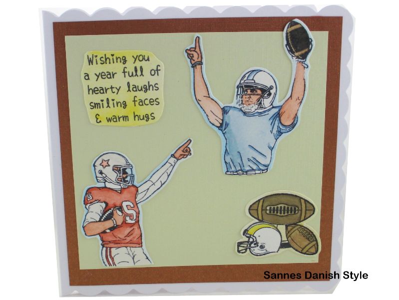  - Geburtstagskarte American Football, Aquarellkarte, Glückwunschkarte Football, Sportkarte, die Karte ist ca. 15 x 15 cm