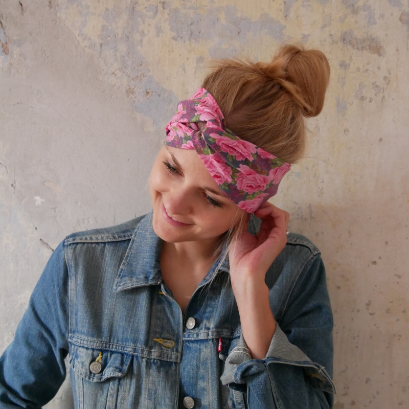  - Haarband im Turbanstyle  ROSE handmade Stirnband mit Rosen von zimtbluete 