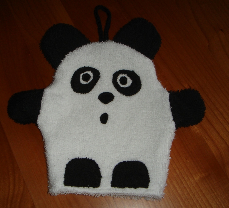  - Waschhandschuh (Waschlappen) Panda für Kinder 