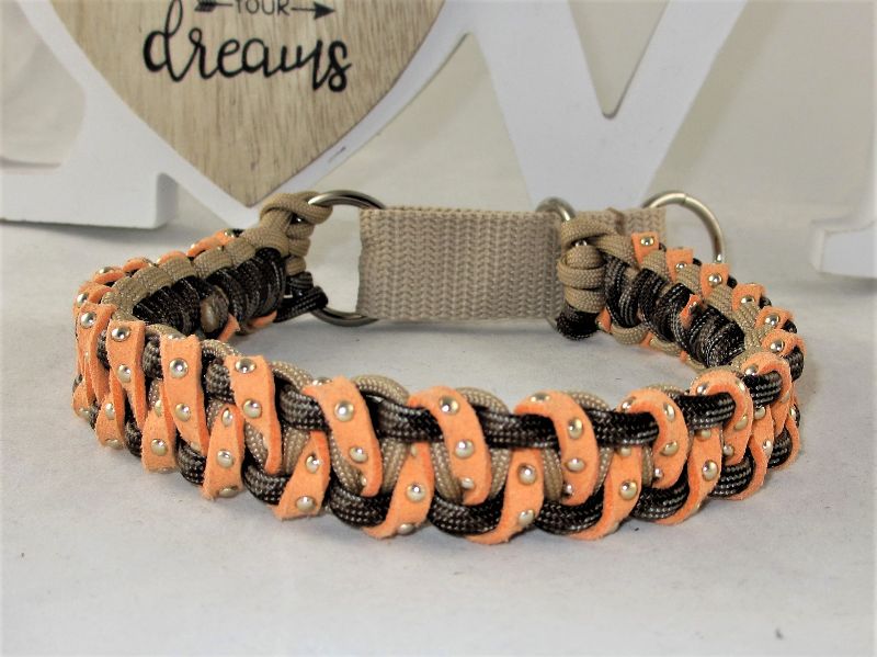  - Hundehalsband Snake geflochten Flechthalsband Halsband aus Paracord mit Zugstopp Verschluss 