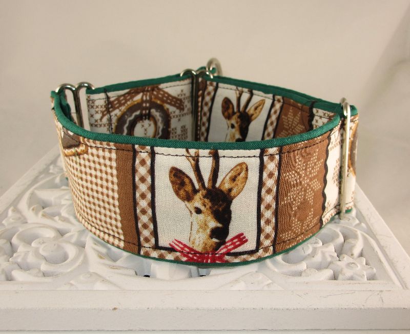  - Hundehalsband My Deer Windhundhalsband Halsband Hund Martingale mit Zugstopp verstellbar für Galgo, Podenco, Whippet 