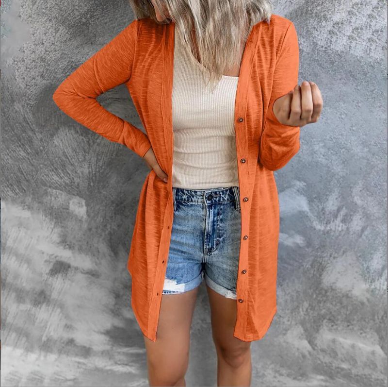  - Damen-Sommer-Cardigan/Longarm Sweater, Größe 38/40, Farbe orange, # CARD 49  
