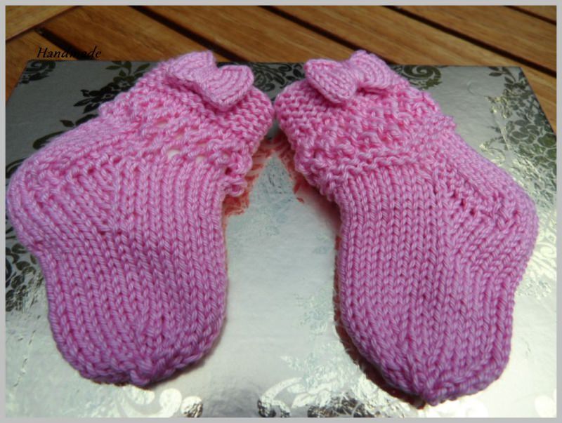  - Babysocken für kleine Mädchen, handgestrickt aus 100 % Baumwolle