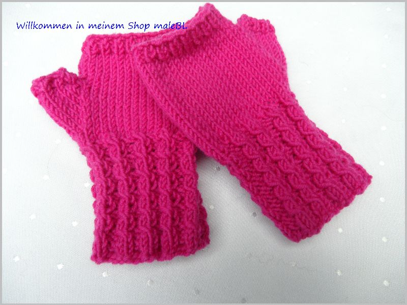  - Fingerlose Handschuhe für Mädchen, Größe nach Wahl