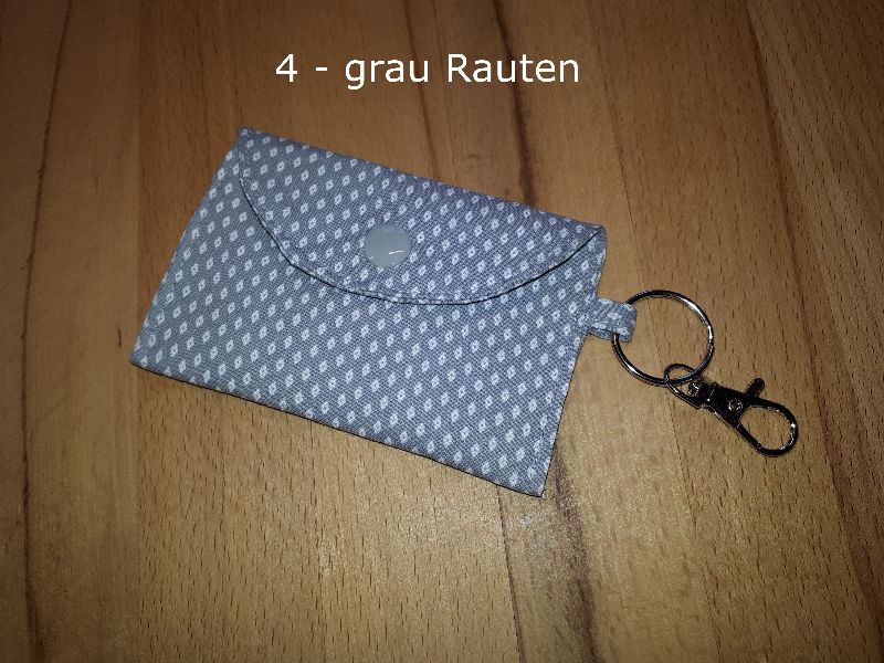  - Mini-Bag, MiniGeldbörse, Portemonnaie, Sammelkartentasche - Grau Rauten