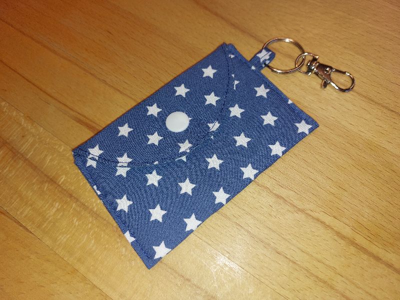  - Mini-Bag, Mini-Geldbörse, Visitenkartentasche - Blau mit Sternen