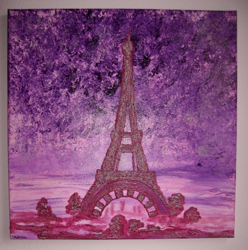  - Acrylbild PARIS PARIS Acrylmalerei für Verliebte Geschenk zum Valentinstag 