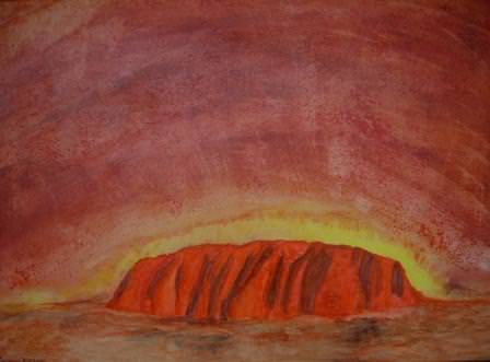  - Acrylbild ULURU Acrylmalerei Gemälde australische Landschaft Malerei Leinwand 