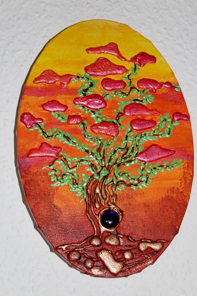  - Acrylbild TRAUMBÄUMCHEN Acrylmalerei Baum Bonsai Bäumchen Landschaftsmalerei Gemälde