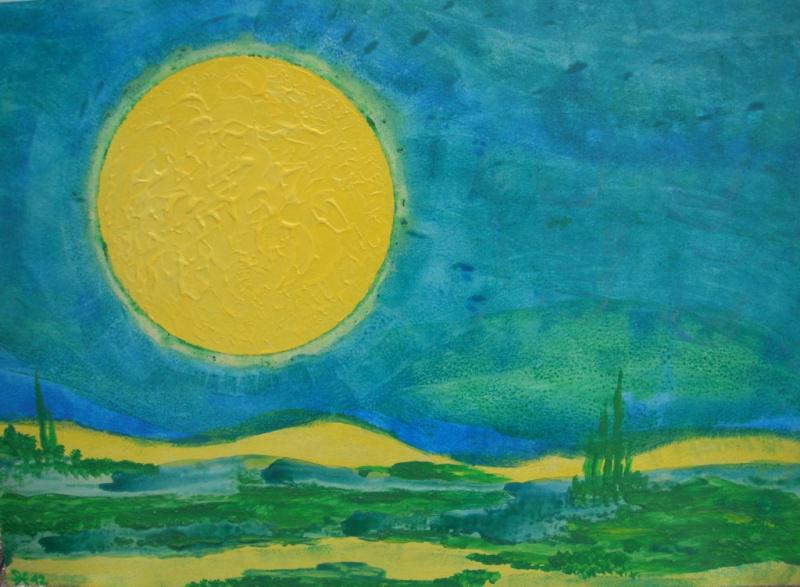  - Acrylbild SUN VALLEY Acrylmalerei Gemälde abstrakte Kunst Wanddekoration abstrakte Landschaft Gemälde Malerei Handarbeit Handsigniert  