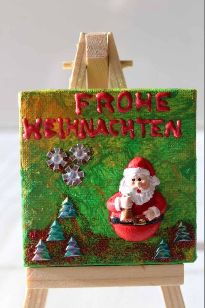  - Weihnachtsmann Nikolaus Tischdeko Minibild Collage Deko Weihnachtsgeschenk  Adventskalenderfüllung  