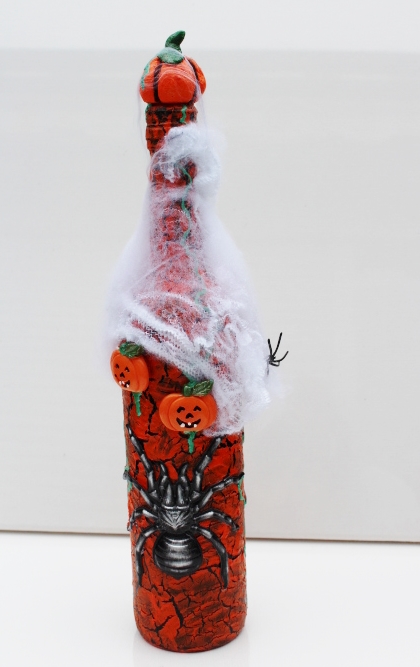  - Dekoflasche HALLOWEEN Upcycling Flasche Flaschenkunst Dekoration Collage  Herbstdeko Halloweendeko