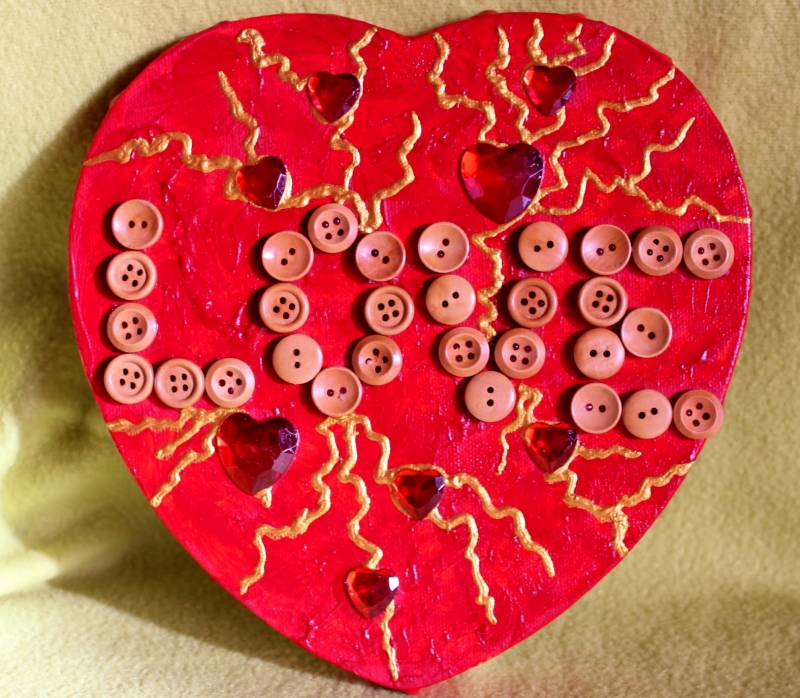  - Acrylbild Collage LOVE  Herz Herzbild Valentinstag Geschenk Muttertag Acrylbild  Bild auf herzförmigem Keilrahmen 