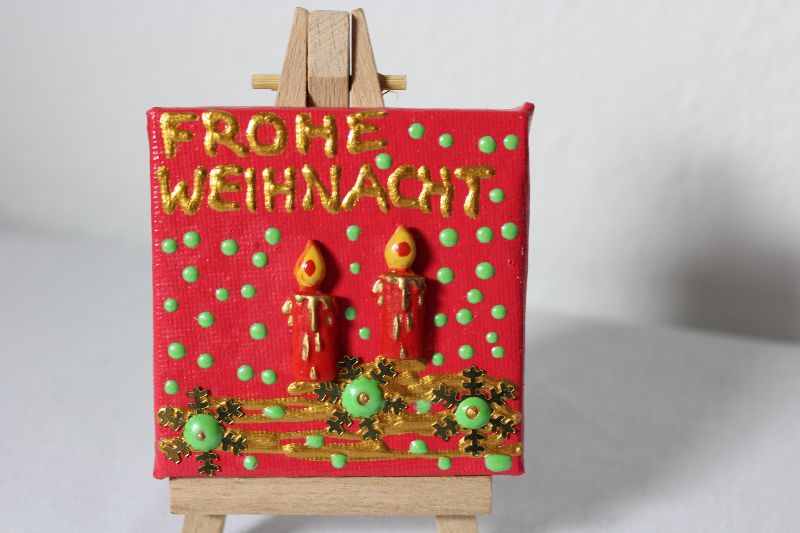  - Minibild FROHE WEIHNACHT Nikolausgeschenk Tischdeko Minibild Collage Deko Weihnachtsgeschenk  Adventskalenderfüllung Kerzen