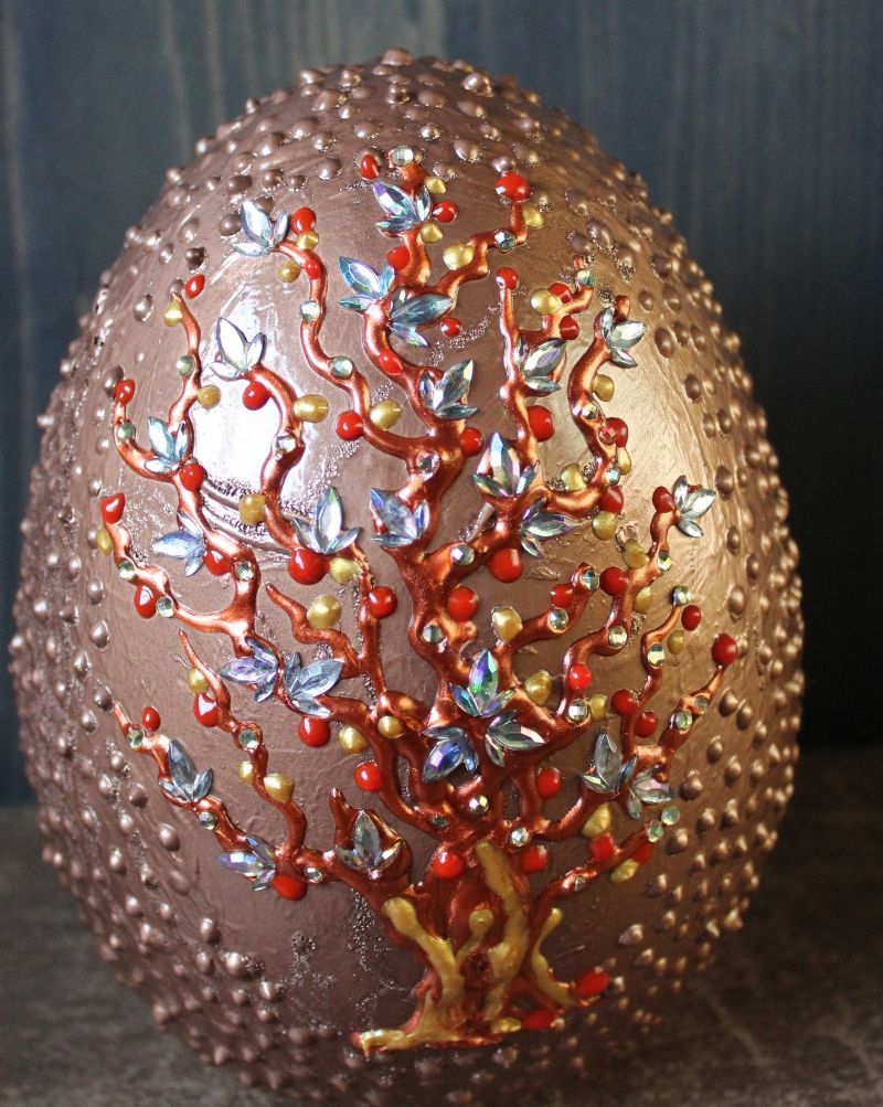  - Osterei LEBENSBÄUMCHEN Acrylmalerei auf einem Keramikei Ostergeschenk Künstler-Ei Sammlerstück Unikat handbemaltes Ei