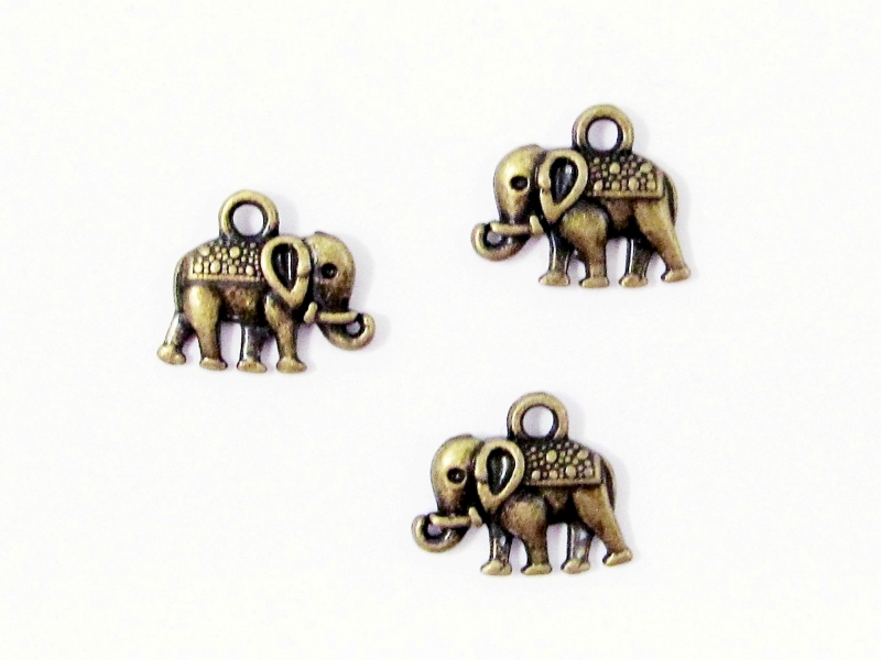  - 30 Elefant Anhänger / Charm, Farbe bronze