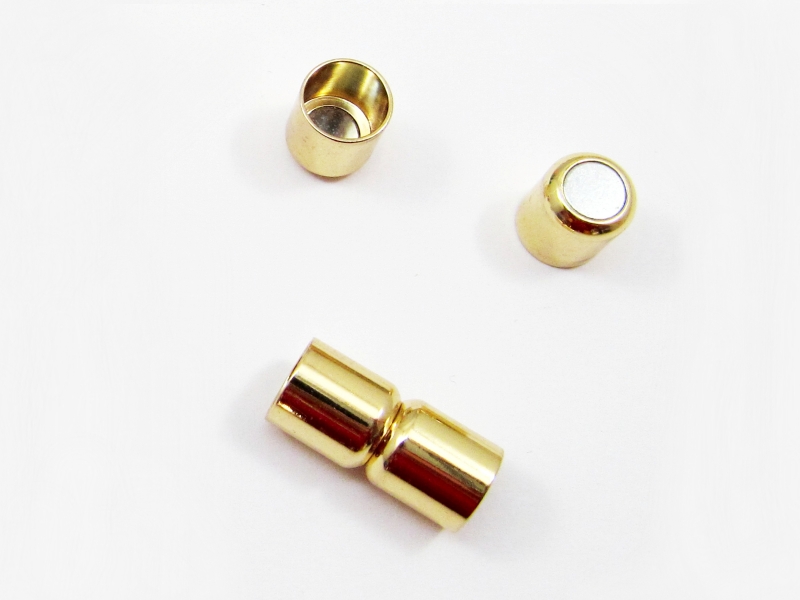  - 1 Magnetverschluss für 8mm Bänder Magnetschließe, Farbe gold