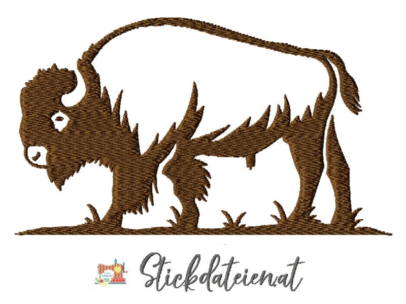  - Bison Stickdatei, Prairie Stickdatei, Stickvorlage für majestätische Tiere, Stickdatei in 3 Größen, Wildtiere Stickdatei Sofortdownload