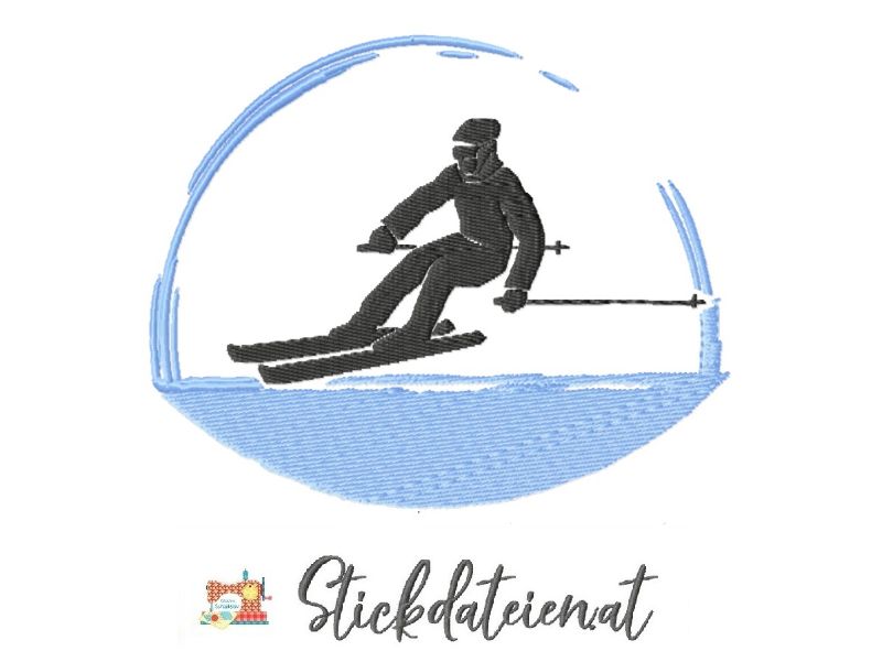  - Schifahrer Stickdatei, Stickdatei Wintersport, Stickdatei 13x18, Slalomfahrer Schisport Stickdatei, Maschinensticken, Sofortdownload