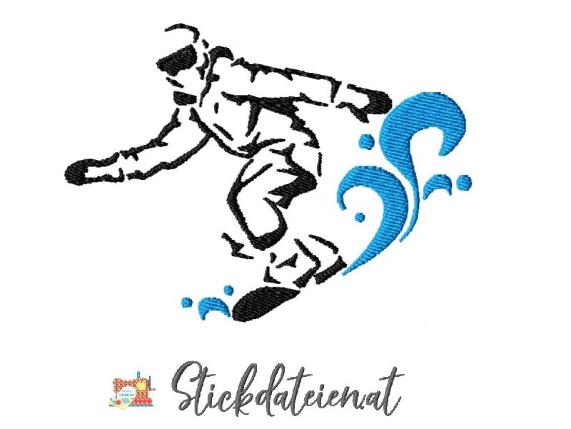  - Snowboard Stickdatei, Stickdatei Wintersport, Stickdatei in 3 Größen, Cooler Wintersport Stickdatei, Maschinensticken, Sofortdownload