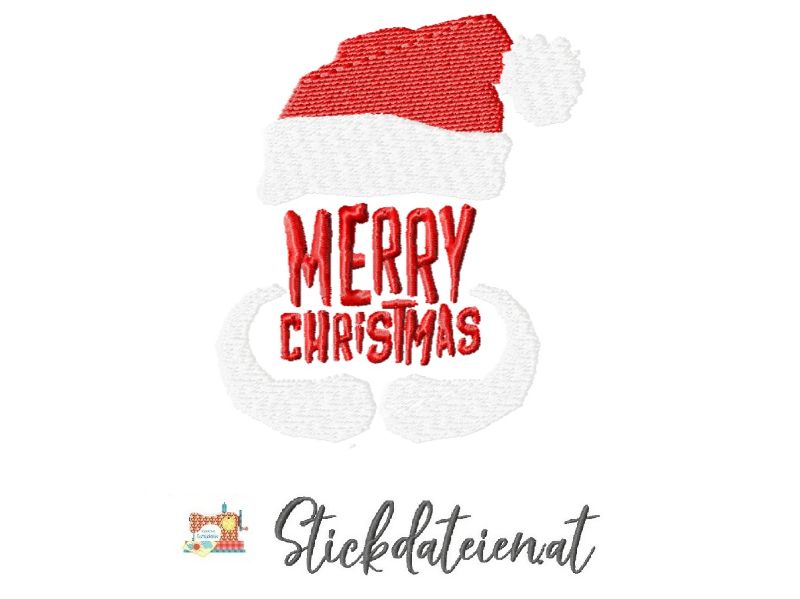  - Stickdatei Weihnachtsmann, Stickvorlage Santa, Maschinensticken Weihnachten, Sofortdownload Stickdatei 10x10, Santa Claus Stickdatei