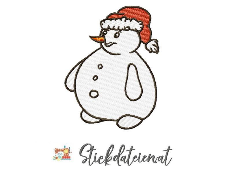  - Stickdatei Schneemann, Stickvorlage Winterzeit, Maschinensticken Weihnachten, Sofortdownload Stickdatei 10x10, Schneemann Stickdatei