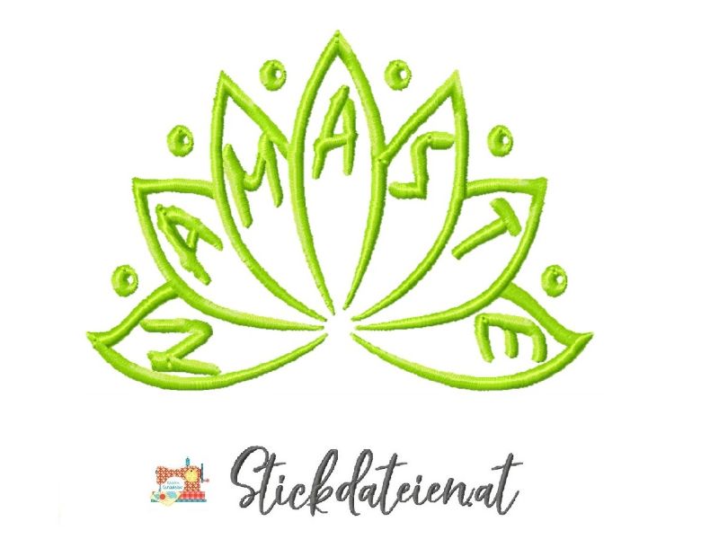  - YOGA STICKDATEI, Namaste, Digitale Yoga Stickmotive, Maschinensticken