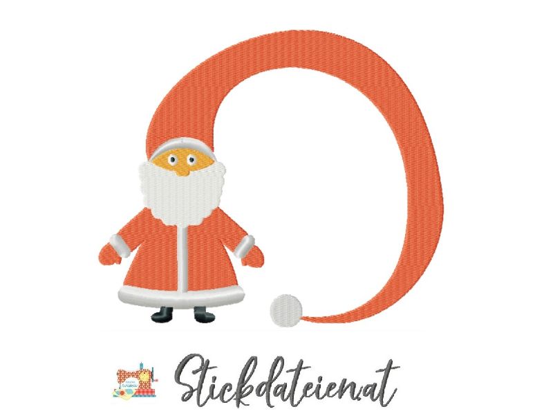  - Weihnachtsmann Stickdatei, Weihnachtliche digitale Stickvorlage in 3 Größen, Maschinensticken, Stickdatei Adventszeit