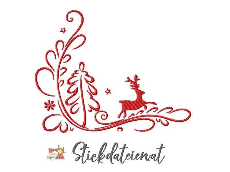  - Stickdatei Winterlandschaft, Weihnachtliche digitale Stickvorlage in 2 Größen, Maschinensticken, Sofortdownload, Stickdatei Adventszeit