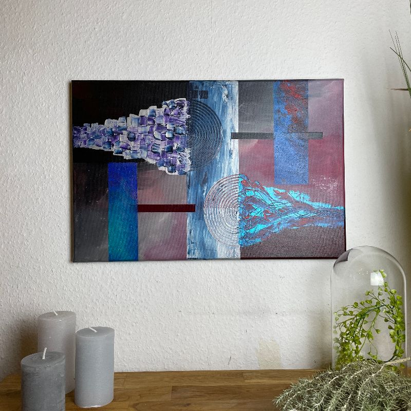  - Einzigartiges abstraktes Gemälde in leuchtenden Farben 60cm x 40cm