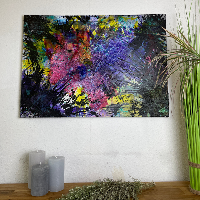  - ?️ Einzigartiges abstraktes Gemälde in leuchtenden Farben 50cm x 70cm ?️ ohne Versandkosten