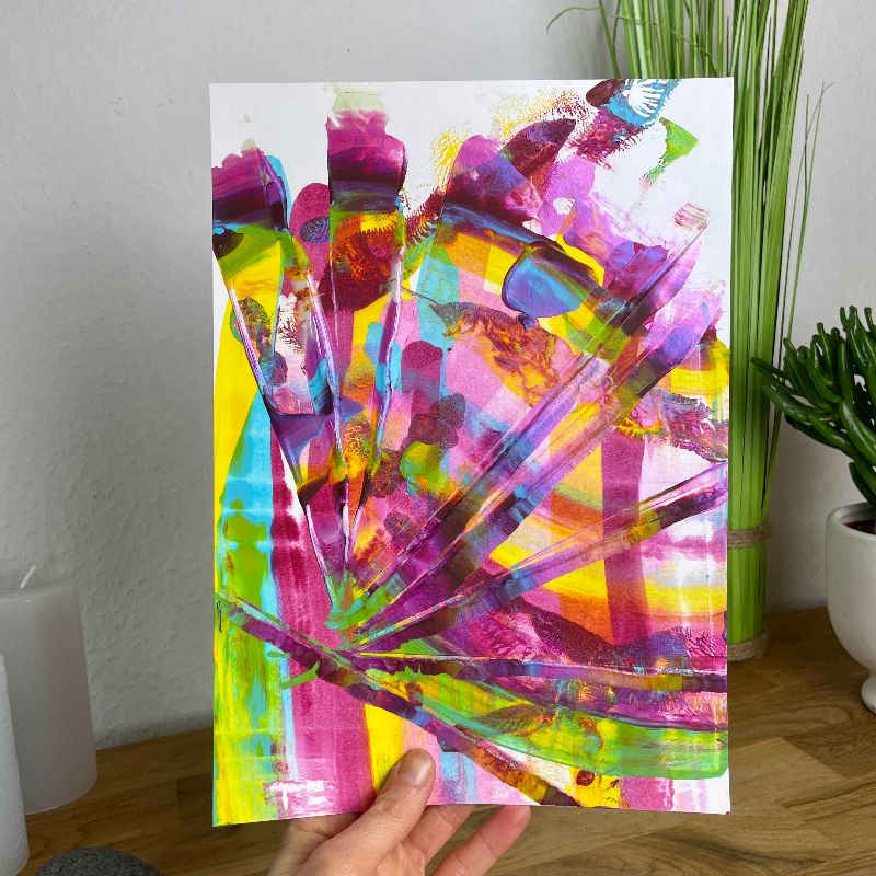 - ❤ Einzigartiges abstraktes Gemälde in leuchtenden Farben im A4 Format. Abstrakte Acrylmalerei auf Papier für eine schöne Inneneinrichtung. 