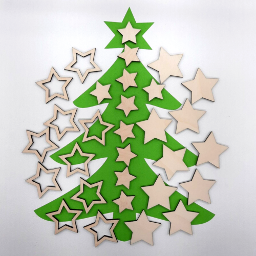  - Streudeko 30tlg. Sterne Weihnachten Advent Holz Deko Tischdeko zum basteln verzieren und dekorieren Festtage 