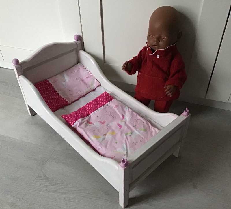  - 2teilige Puppenbettwäsche Bettwäsche  Puppenmutter  Geschenk - Einhorn