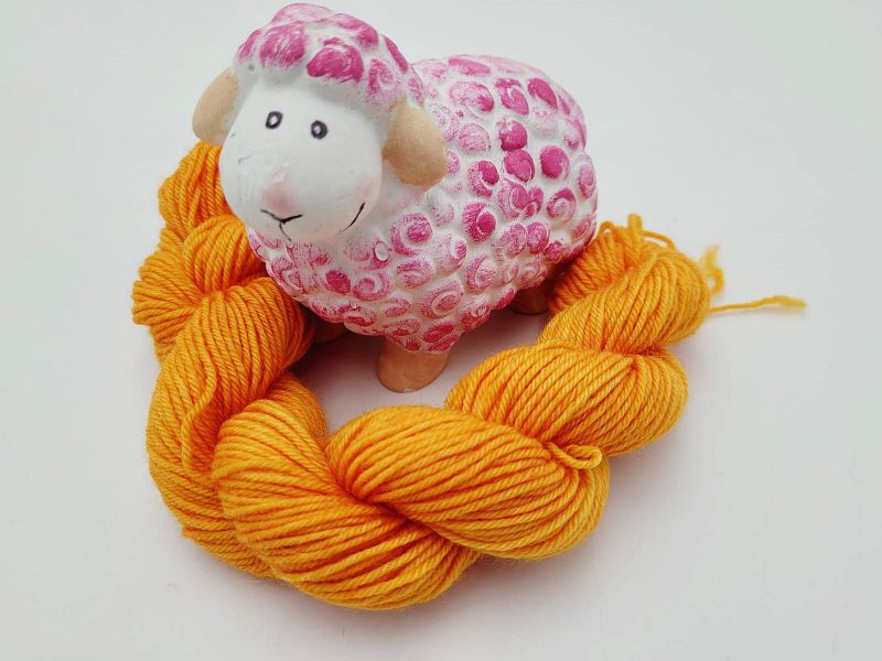  - ❤ Handgefärbte Sockenwolle Mini Merino ❤ 20g  Orange